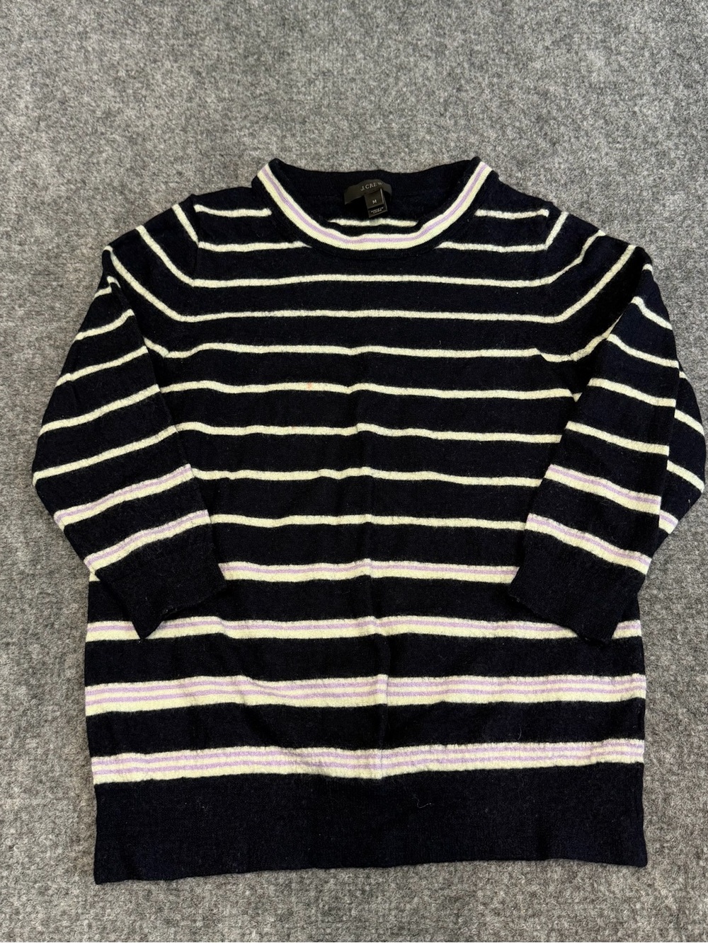 J. Crew women’s Navy Striped Crewneck Sweater